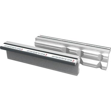 Magnetic protective vice jaws aluminium profile, 3 different-sized vertical prisms type 5069